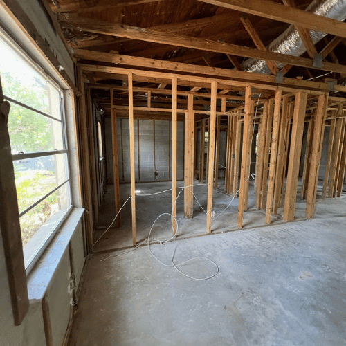 Residential interior — after demolition