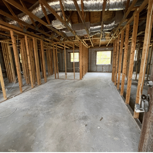 Residential interior — after demolition